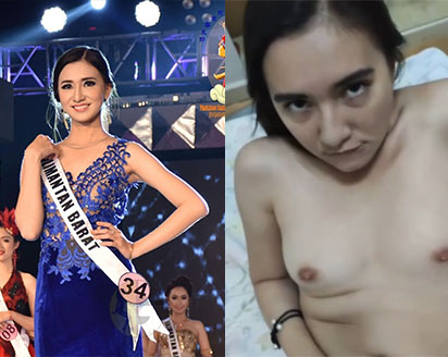 ผู้ประกวดนางงามอินโด โดนซอยหี โคตรเด็ด น้องสวยมาก อิจฉาไอ้ตี๋เลย