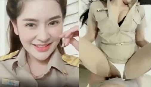 คุณครู ถกกระโปรง แหวกแคมหี ให้ควยยัดหี ซอยหีเน้นๆ อย่างเสียว